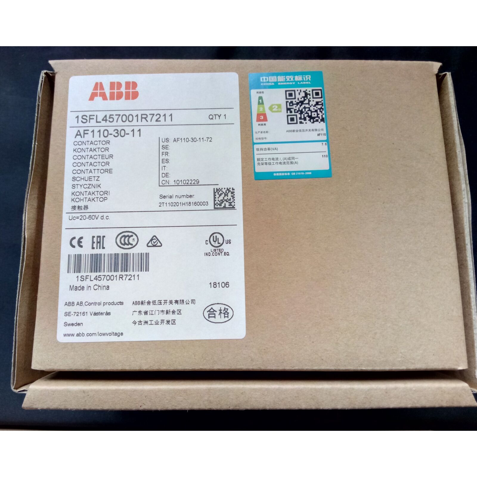 neuer ABB AF110-30-11 1SFL457001R7011 110-250V Schütz Expressversand neuer ABB AF110-30-11 1SFL457001R7011 110-250V Schütz Expressversand